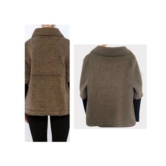 BB Dakota Cardigan Jacket Medium Vanessa Shawl Collar Toggle Brown Worn Once - Picture 4 of 9